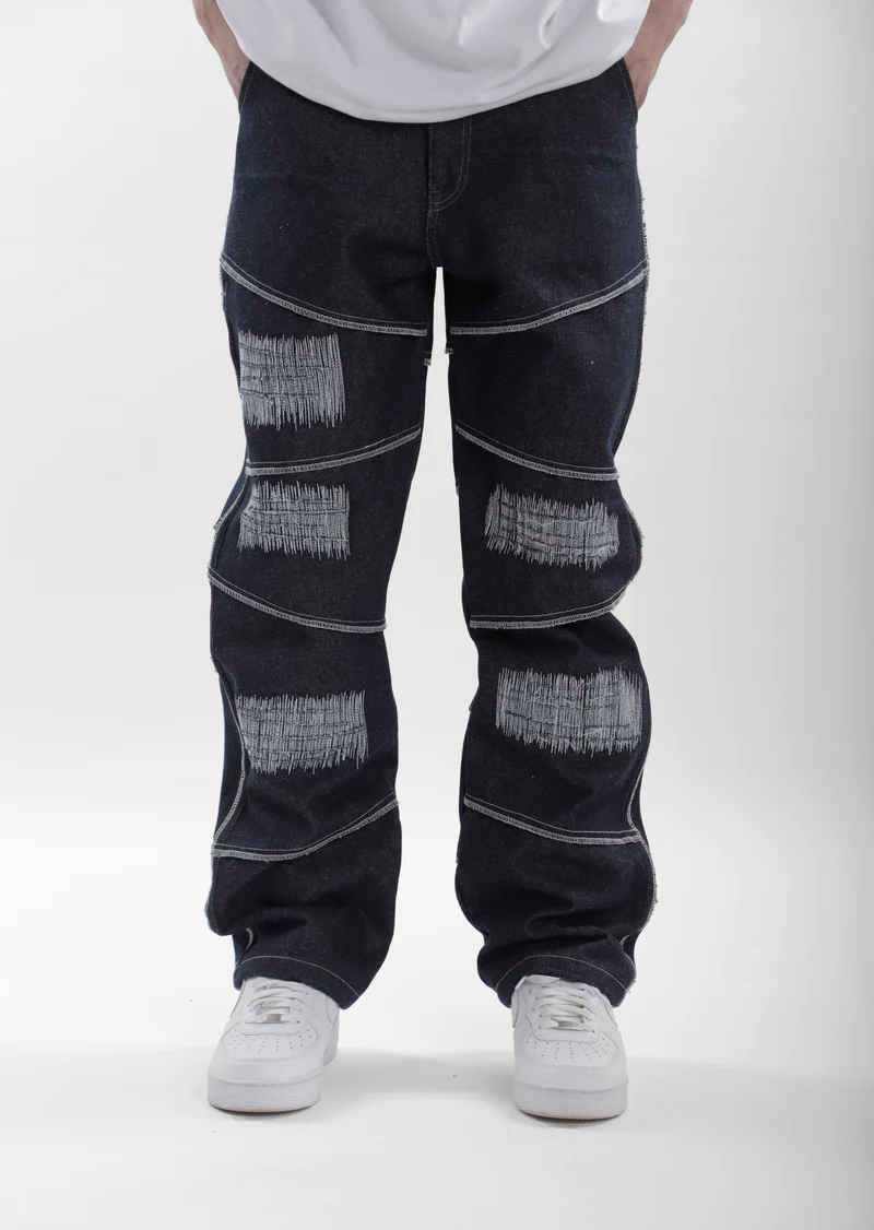 Scratched Denim Jeans - Toffle