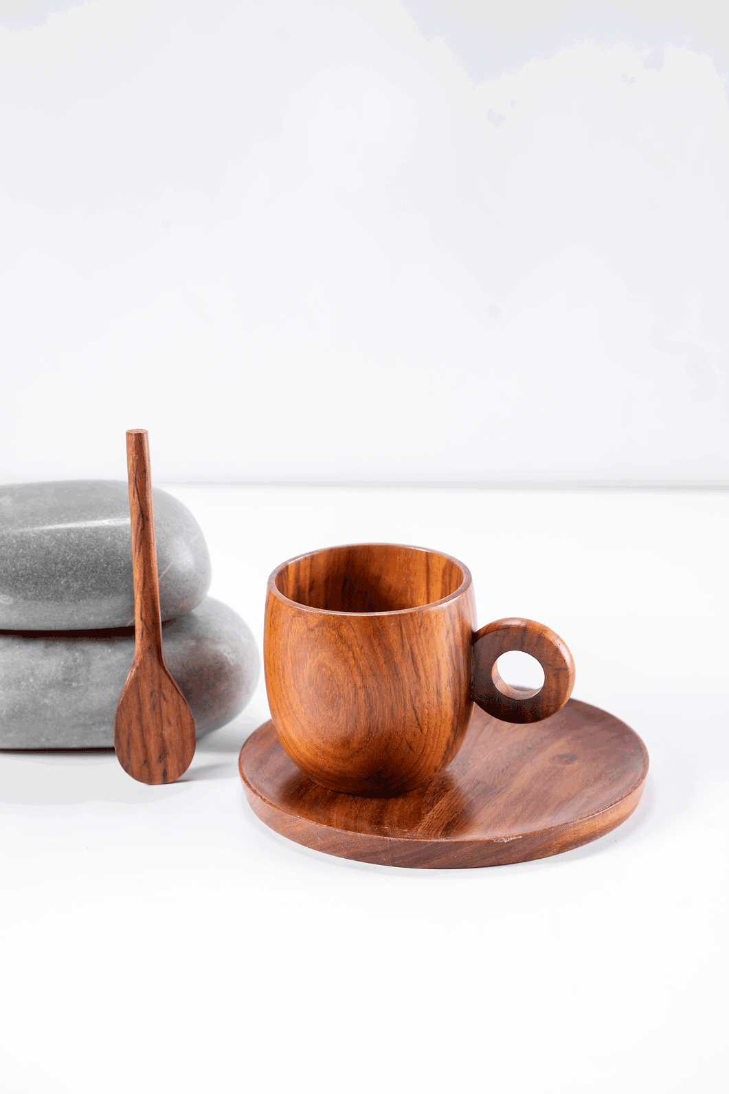 Thumbnail preview #0 for Shikora - Wooden cup saucer and spoon set